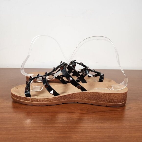 WANTED Women's Cove Studded Sandals black silver 6 new - Picture 8 of 12